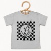 The Juniper Shop SmileyWorld Checkered Lightning Distressed Toddler Short Sleeve Tee - 2 of 4