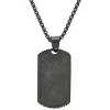 Steeltime 24" Men's black ip stainless steel and black carbon fiber dog tag pendant - 2 of 4