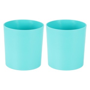Unique Bargains Plastic Lightweight Modern Design Plant Pot Round 2 Pcs - 1 of 4