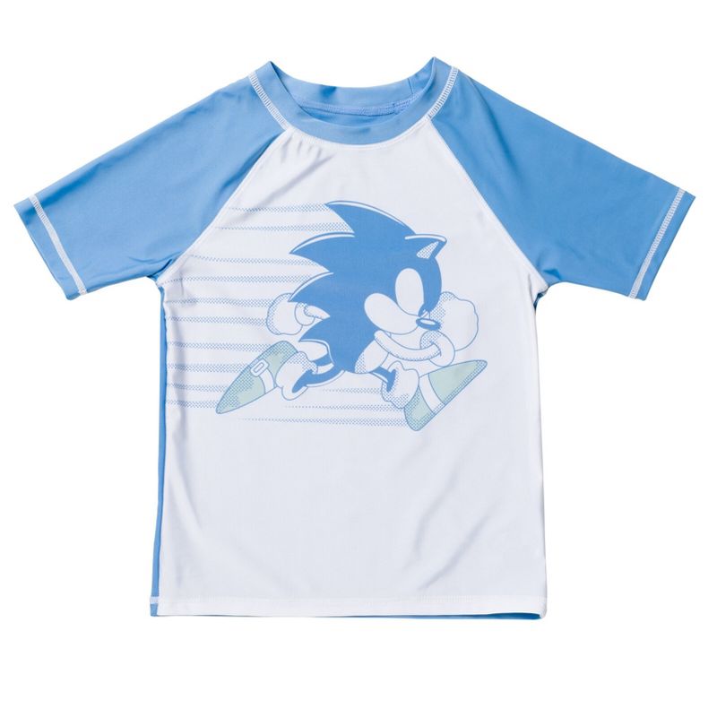 SEGA Sonic the Hedgehog Knuckles Tails Pullover Rash Guard and Swim Trunks Outfit Set Little Kid to Big Kid, 2 of 8
