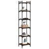 vidaXL Bookcase Storage Bookshelf Display Book Cabinet Engineered Wood - Brown Oak 15.7" Width 74" Height - 3 of 4
