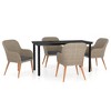 vidaXL Garden Dining Set Brown and black Poly rattan Medium - 2 of 4
