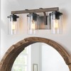 LNC Laius Gryish Brown Wood Tone and Black Farmhouse Vanity  Lights, 3 Light/4 Light - 4 of 4