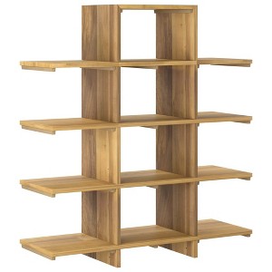 vidaXL Solid Wood Book Cabinet - Teak Bookshelf with Abundant Storage - Sanded Smooth Finish - Multi-Room Use - Home Decor - 1 of 4