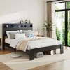 TiramisuBest Queen Size Black Metal & Wood Bed Frame, Storage LED Headboard, 2 USB, No Box Spring, Easy Assembly, Under Bed Storage - 4 of 4