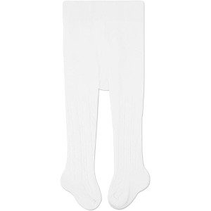 Cozyway Cable Knit Cotton Leggings/Tights for Toddler Girls, 1 Pack, White, 2-4 Years Old - 1 of 4