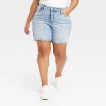 Women's High-Waisted Bermuda Jean Shorts - Ava & Viv™