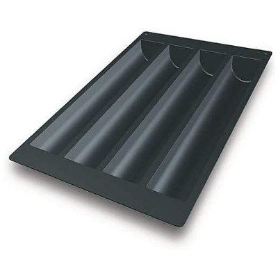 Silikomart Flexible Silicone Bakeware Log 71 Oz, 20.08" x 3.15" x 2.36"H, 4 Cavities