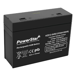 PowerStar 12V 5AH Sealed Lead Acid Battery with Recessed Polarized Terminals - 1 of 1