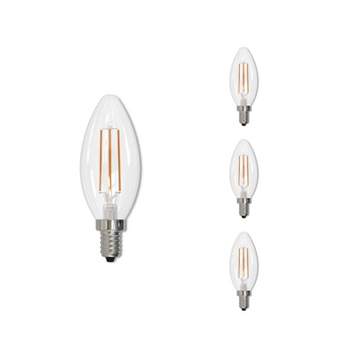 Bulbrite Set of 4 5W 60W Equivalent B11 LED Dimmable Light Bulbs E12