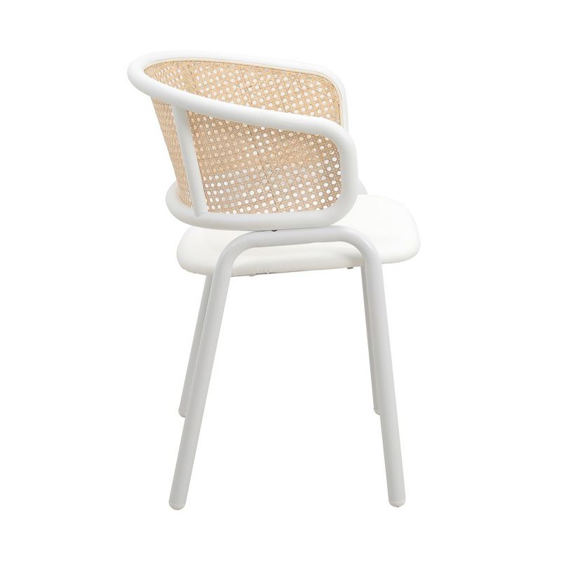Leisuremod Ervilla Modern Dining Chair with White Frame, Set of 2, 3 of 4