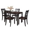 ChicFurnit Dining Sets Wood Table Set with Ergonomic Chairs for Kitchen Dining Room, Black, 40.16"*20.28"*17.32" - 2 of 4