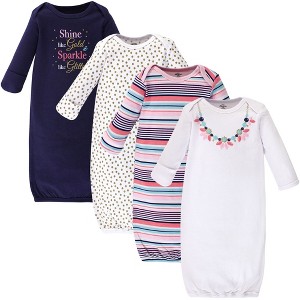 Little Treasure Girl Cotton Gowns, Sparkle Necklace, Preemie/Newborn - 1 of 1