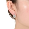 Elegant White Gold-Plated Concentric Halo Medallion Drop Earrings Adorned with Sparkling Cubic Zirconia for a Sophisticated and Radiant Look - 2 of 3