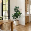 Garvee 4/5/6/7FT Fiddle Leaf Fig Tree Artificial with Leaves - Realistic Faux Ficus Lyrata Trees in Grey Planter Pot, Indoor Fake Floor Plants - 2 of 4