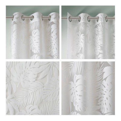 Maui White Sheer Grommet Top Tropical Drapes
