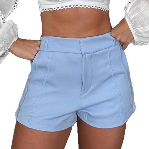 YESFASHION Women's High Waist Vertical Stitch Dress Shorts Straight Leg  Business Casual Shorts : Target