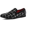 Santimon Men's Velvet Rhinestone Studded Loafers Slip On Wedding Party Shoes Black - 2 of 4