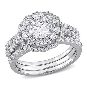 EVERLY JEWELRY | Sterling Silver 2 1/4 CT TGW Created Moissanite-White Bridal Set - 1 of 4