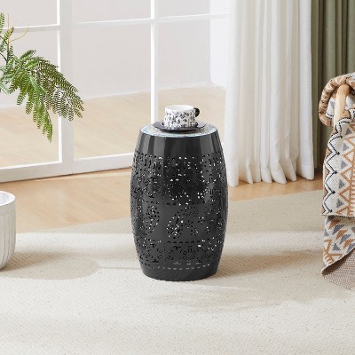 MOEPISY 12 inch Mosaic Patio End Table, Black