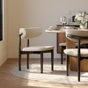 POVISON Mid-Century Modern Wood Dining Chairs Set of 2, Beige & Black Linen Side Table, Fully Assembled - 4 of 4