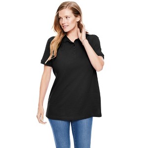Woman Within Women's Plus Size Perfect Short-Sleeve Polo Shirt - 1 of 4