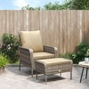 vidaXL Patio Lounge Chair with Footstool - Weather-Resistant Light Brown Poly Rattan, Steel Frame - 2 of 4