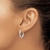 Black Bow Jewelry 2.75mm x 20mm Polished 14k White Gold Domed Round Tube Hoop Earrings - 3 of 4