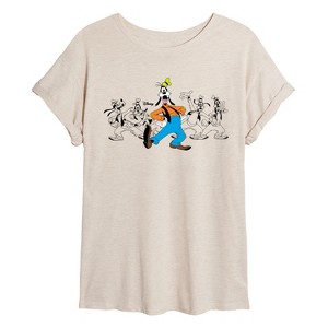 Women's - Disney - Goofy Chest Oversized Graphic T-Shirt - 1 of 4