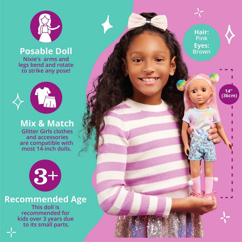Glitter Girls Poseable Doll with Colored Hair &#38; Accessories - Nixie, 5 of 13