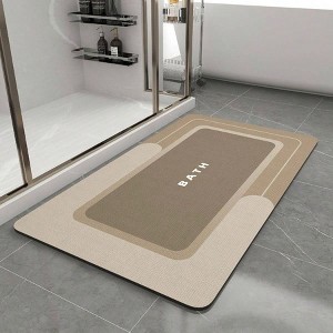 Bath Rug Non Slip Absorbent Stain Resistant Quick Dry Bathroom Rug 17x35 Inch Beige Easy Care Bath Mat Bathroom Floor - 1 of 4