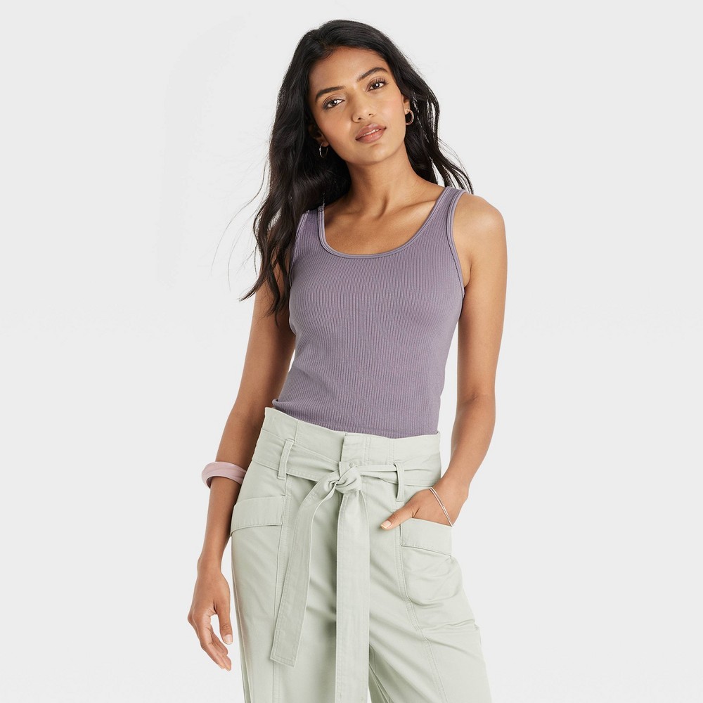 Women's Seamless Slim Fit Tank Top - A New Day™ Purple M
