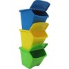 Redmon 10-Gal Stackable Shutter Bins, 3-Piece Recycling Storage Set, Multi-Color - 4 of 4