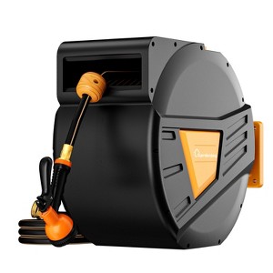 GardenJoy Retractable Garden Hose Reel with 180° Swivel and Auto-Retract - 1 of 4