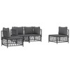 vidaXL Patio Furniture Set - 4-Piece Anthracite Steel Loveseat with Cushions - Outdoor Garden Lounge Chair Set - 3 of 4