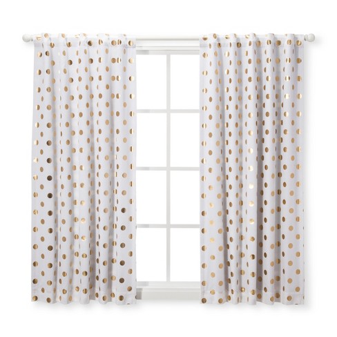 Blackout Curtain Panel Dots Cloud Island Gold Target