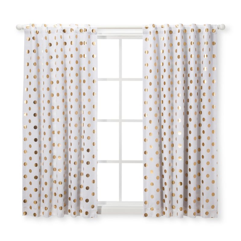 Blackout Curtain Panel Dots - Cloud Island&#153; Gold, 1 of 2