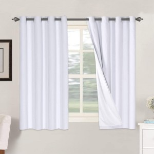 H.Versailtex Linen 100% Blackout Curtains Thermal Insulated Linen Drapes, Grommet White Liner Sold of 2 Panels - 1 of 4