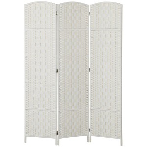 Room Divider, 3 Panel Folding Privacy Screen, 6FT Tall Portable Weave Partition Wall Divider for Bedroom - 1 of 4