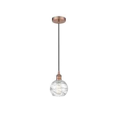 Athens Deco Swirl - 1 Light Mini Pendant In Industrial Style-8.75 Inches Tall and 6 Inches Wide