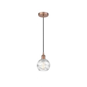 Athens Deco Swirl - 1 Light Mini Pendant In Industrial Style-8.75 Inches Tall and 6 Inches Wide - 1 of 1