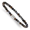 Chisel Stainless Steel Polished 5mm Spectrolite, Agate, Tiger's Eye and Blue Stone Beaded Stretch Bracelet - 2 of 2
