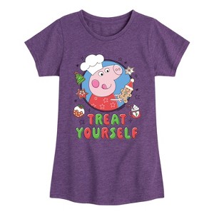 Girls' - Peppa Pig - Christmas Cookies Treat Yourself Fitted Short Sleeve Graphic T-Shirt - 1 of 4
