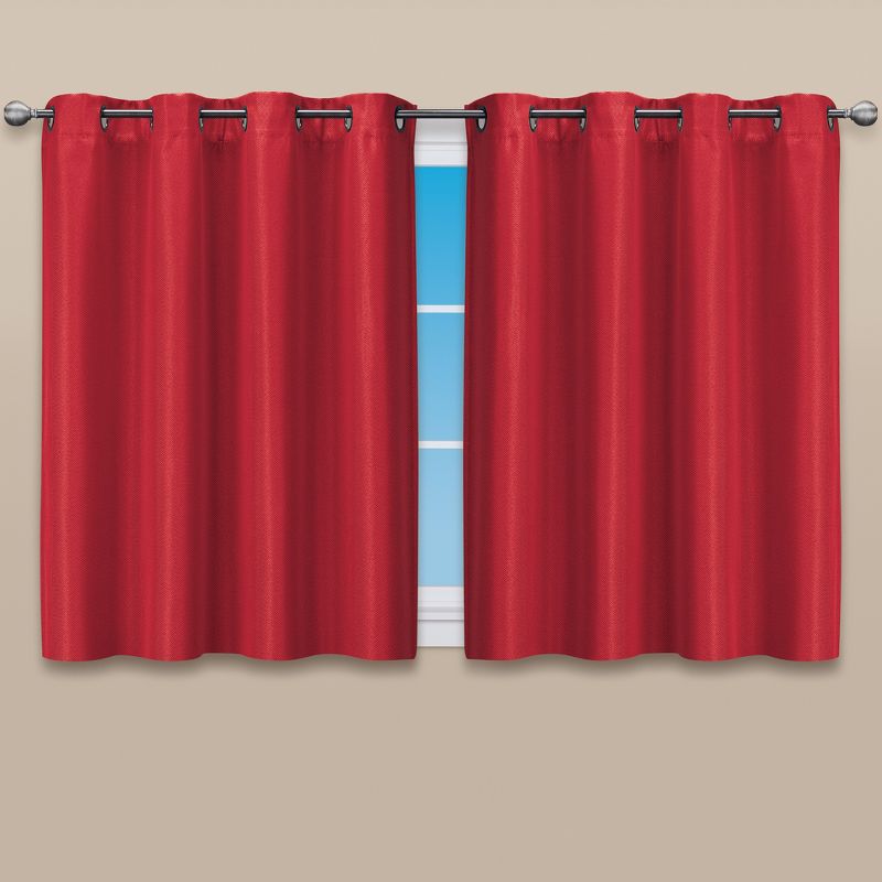 Collections Etc Textured Grommet Top Short Blackout Curtain Panel, 2 of 5