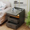 Fredees Night Stand with Drawer, Charging Bedside Table with USB & Type-C Port, LED Nightstand with Human Sensor Light. - 4 of 4