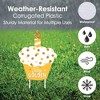 Big Dot of Happiness Golden Birthday - Yard Sign and Outdoor Lawn Decorations - Happy Birthday Party Yard Signs - Set of 8 - 3 of 4