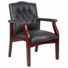 Airsurfer Leather Reception Guest Chairs With Padded Seat and Arms Ergonomic Mid-Back Office Executive Side Chair for Meeting Waiting Room Conference - 4 of 4