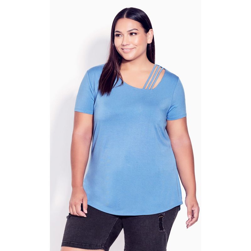 Women's Plus Size V Cut Out Top  - Riviera | AVENUE, 1 of 4