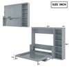 TIRAMISUBEST Full/Queen Size Murphy Bed with Front Desk, Wall Bed Folding Bed Frame with 5-Tier Side Bookshelf - 4 of 4