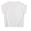 Girls Short Sleeve T-Shirt Top Solid Roll Up Cuffs Crew Neck Fashion Tees with Spliced 3D Floral 3-12Y - 2 of 4
